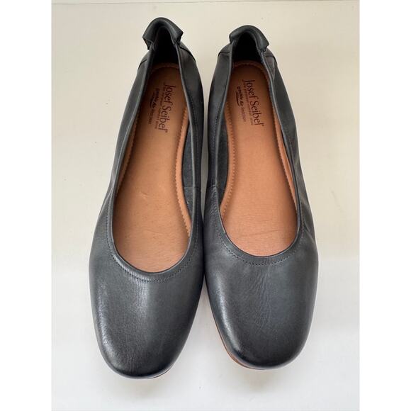 Josef Seibel Women’s Leather Flats EU40 Black Ballet Slip-On Comfort Shoes - Picture 2 of 9